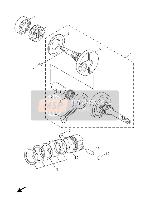 Yamaha YN50F 2013 Crankshaft & Piston for a 2013 Yamaha YN50F